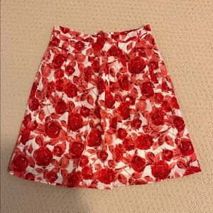 Forever 21 Red Floral Skirt
